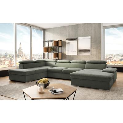 Wohnlandschaft SIT & MORE "Valantine U-Form", braun (schlamm), B:349cm H:73cm T:226cm, 100% Polyester, Sofas, inkl. Kopf- und Armteilverstellung, wahlweise mit Bettfunktion Image