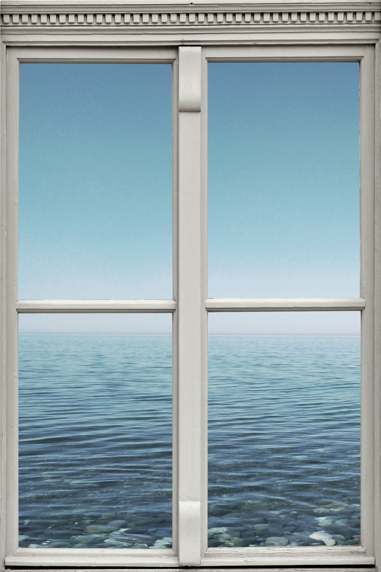 Wandsticker QUEENCE "Meer", blau, B:40cm H:60cm T:0,1cm, Wandtattoos, Wandsticker, Wandbild, selbstklebend, 3D, Fenster