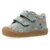 Lauflernschuh NATURINO "Amur", Kinder, Gr. 31, grün, Veloursleder, geblümt, Schuhe, Barfußschuh, Klettschuh mit Blumenprint, Größenschablone zum Download