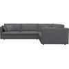 Ecksofa FLEXLUX "Lovane, elegant und zeitlos, bequem, L-Form", blau (navy blau), B:328cm H:84cm T:295cm, 62% Polyester/14% Cotton/7% Linen, Sofas, Weich & anschmiegsam, große Sitztiefe auf Kaltschaum, Dekokissen inkl.
