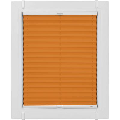Plissee SUNLINES "One Size Style Crepe", orange (orange, weiß, weiß), B:115cm H:160cm, Obermaterial: 85% Polyester, 15% sonstige Fasern, Plissees, Zubehörfarbe weiß, zum Klemmen Image