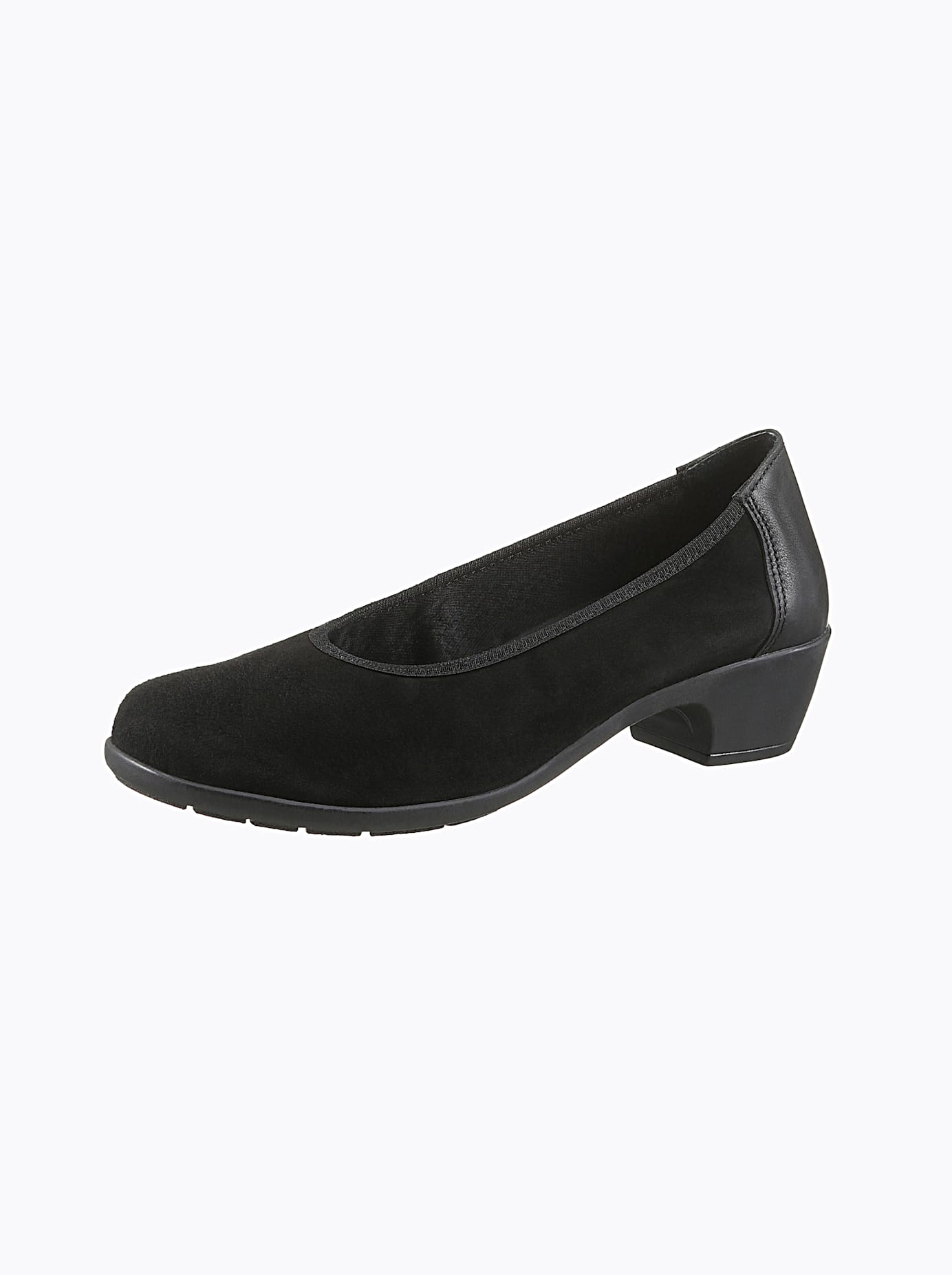 Pumps CASUAL LOOKS, Damen, Gr. 41, schwarz, Glattleder, Nubukleder, Rindsleder, Schuhe