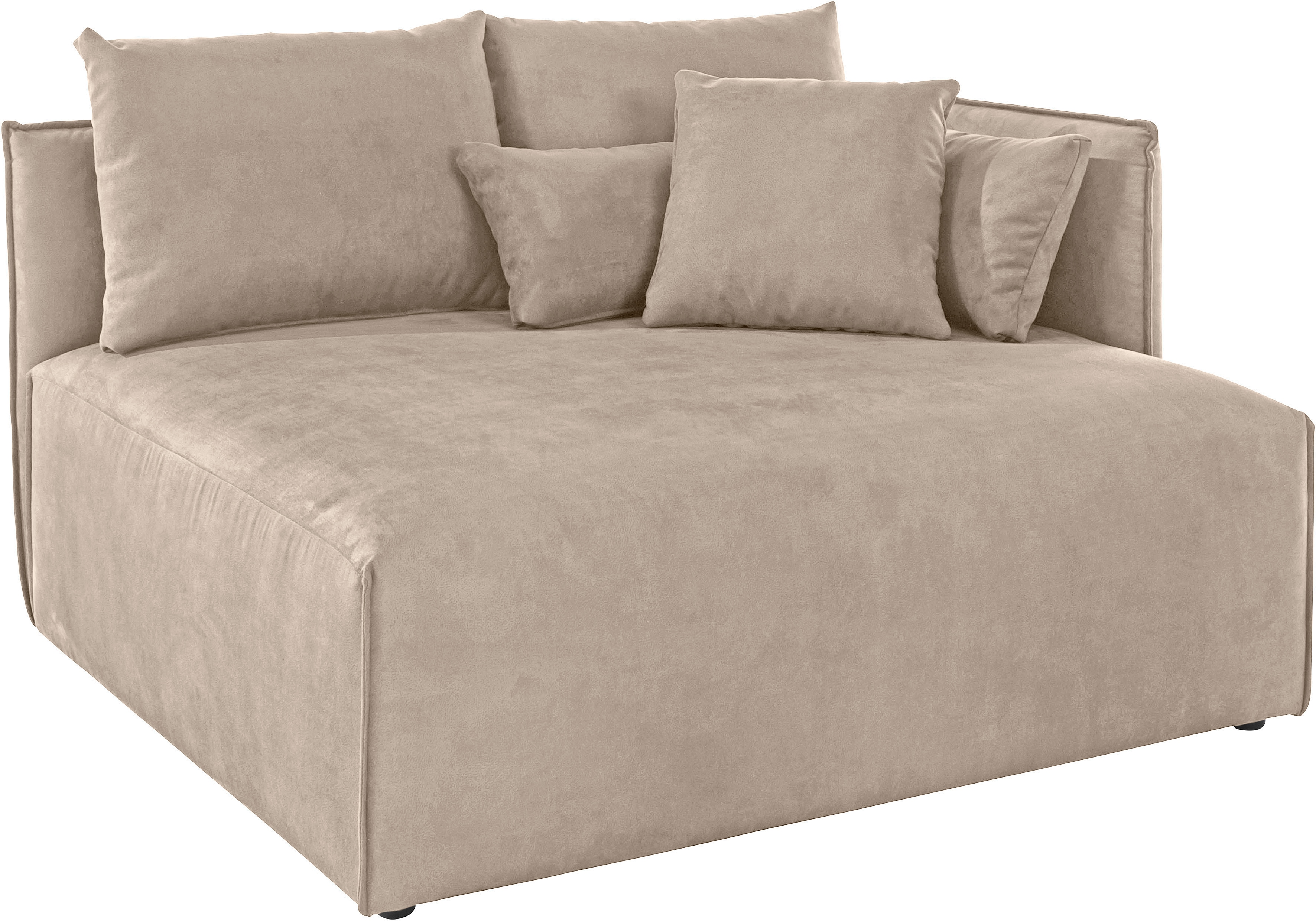 Ottomane OTTO HOME "Nöre", beige, B:138cm H:86cm T:128cm, 100% Polyester, Sofas, Ottomane, kurzes Lounge-Modul - zum Zusammenstellen, Breite 138 cm, Tiefe 128 cm