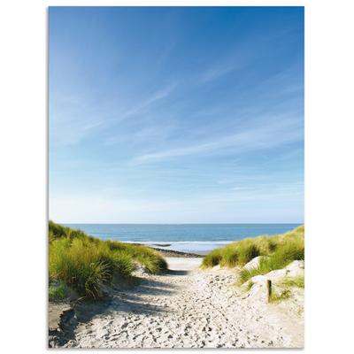 Wandbild ARTLAND "Strand mit Sanddünen und Weg zur See", beige (farbe bild(er): naturfarben), B:45cm H:60cm, Bilder, als Alubild, Outdoorbild, Leinwandbild, Poster, Wandaufkleber Image
