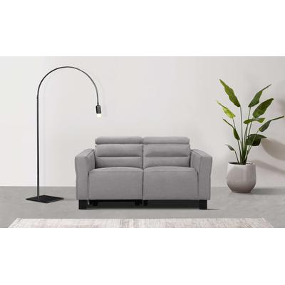 2-Sitzer PLACES OF STYLE "Carpari, 162 cm, mit manueller od. elektrischer Relaxfunktion", grau (hellgrau), B:162cm H:97cm T:100cm, Sofas, (USB A/C), sowie Kopfteilverstellung Image