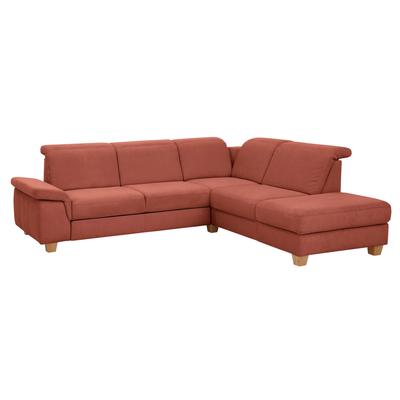 Ecksofa HOME AFFAIRE "Dalia L-Form", orange (terra), B:256cm H:83cm T:221cm, Luxus-Microfaser Florence (100% Polyester), Luxus-Microfaser weich (90% Polyester, 10% Polyamid), Webstoff (100% Polyester), Sofas, mit Federkernpolsterung, wahlweise mit... Image