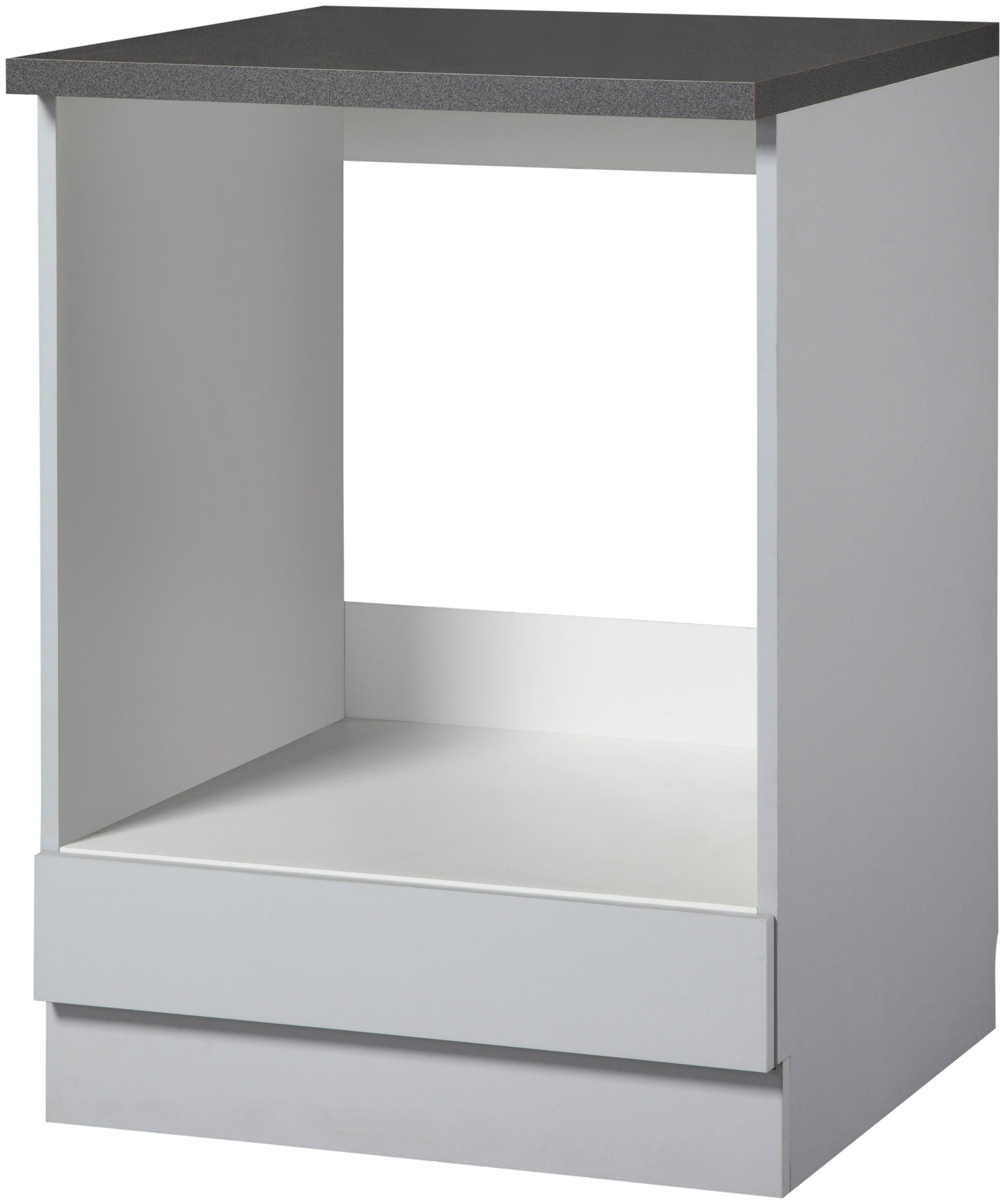 Herdumbauschrank WIHO KÜCHEN "Michigan", grau (front und korpus: steel grau, arbeitsplatte: granit grau), B:60cm H:85cm T:60cm, Schränke, Herdumbauschrank