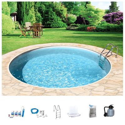 Rundpool MY POOL BWT "mit sandfarbener Folie für den Karibik Look", beige (weiß, sand), H:120cm Ø:450cm, Schwimmbecken, Höhe: 120 cm, inkl. umfangreichem Zubehör, verschiedene Größen Image