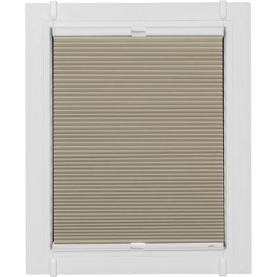 Wabenplissee SUNLINES "One Size Style Honeycomb VD", beige (sand, weiß, weiß), B:45cm H:100cm, Obermaterial: 85% Polyester, 15% sonstige Fasern, Plissees, Zubehörfarbe weiß, zum Klemmen Image