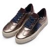 Plateausneaker ARA "CANBERRA", Damen, Gr. 9 (43), beige (beige kombiniert), Glattleder, Veloursleder, metallic, sportlich, Schuhe, Plateausneaker, Schnürschuh im Metallic Look, H-Weite