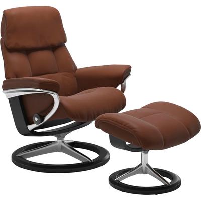 Relaxsessel STRESSLESS "Ruby", braun (copper paloma), B:88cm H:101cm T:78cm, Leder BATICK: durchgefärbtes und genarbtes Möbelleder, Leder PALOMA: durchgefärbtes Semianilin-Möbelleder, Sessel, mit Signature Base, Größe L, Gestell Eiche, Wenge, Braun... Image