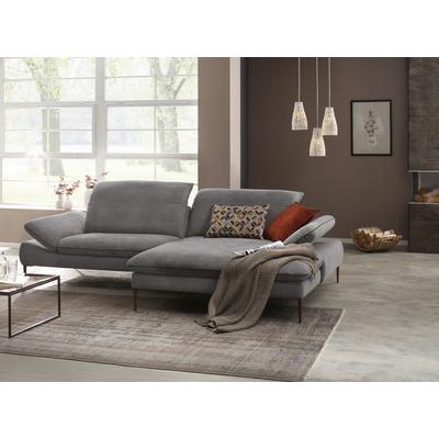 Ecksofa W.SCHILLIG "enjoy&MORE, Designsofa, elegant und bequem, L-Form", grau (grau r66), B:294cm H:87cm T:185cm, Chenille-Flachgewebe R66 (85% Polyester, 15% Nylon), Longlife Xtra-Leder Z59: Glattleder mit modischer Prägung. Hautstärke 0, 9 - 1, 1... Image