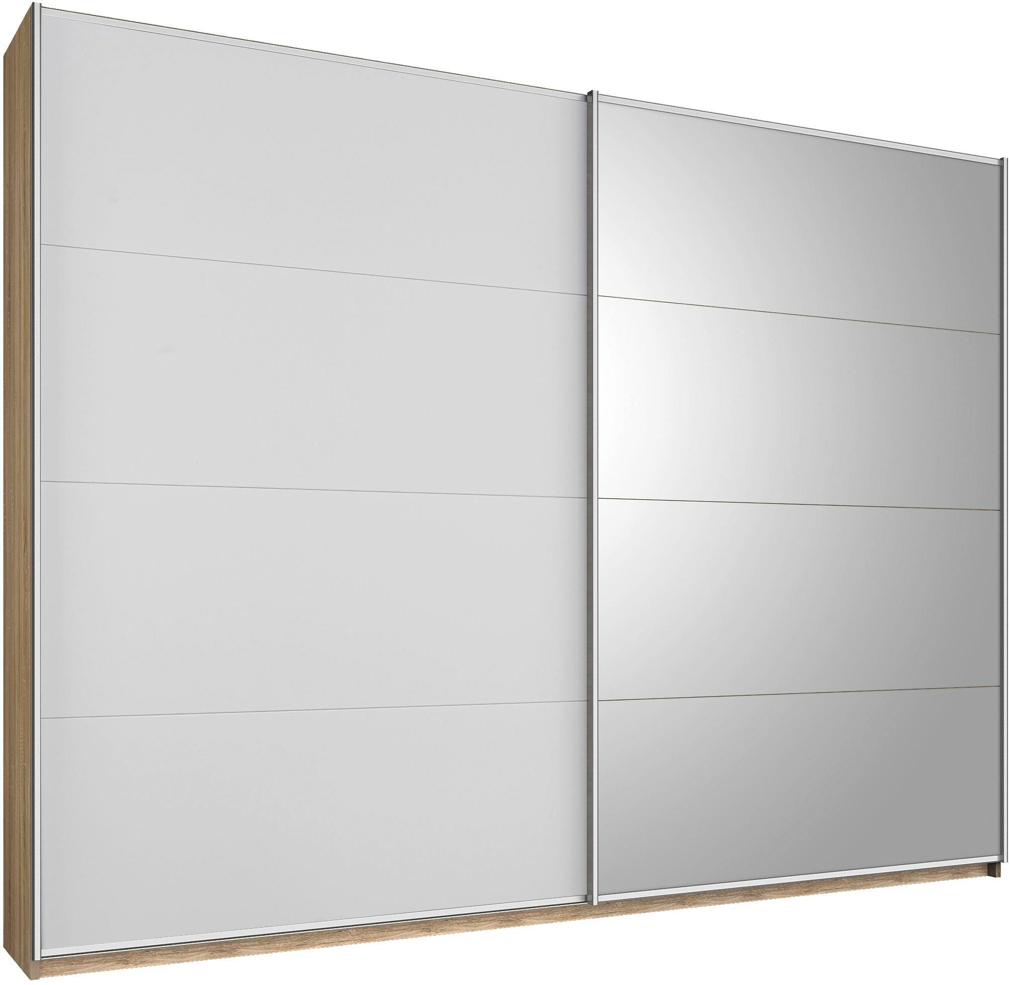 Schwebetürenschrank RAUCH "Gandra", weiß (struktureichefarben hell, weiß), B:181cm H:210cm T:62cm, Holzwerkstoff, Schränke, Schwebetürenschrank