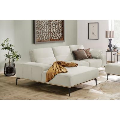 Ecksofa W.SCHILLIG "run, Designsofa mit tollem Sitzkomfort, bequem, L-Form", weiß (cream weiß z73), B:299cm H:88cm T:178cm, Longlife Xtra-Leder Z73: Naturwalkleder der Luxusklasse aus den erlesensten Rohhäuten. Hautstärke 1, 1 u2013 1, 3 mm,... Image