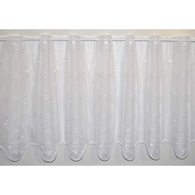 Scheibengardine STICKEREIEN PLAUEN "Punta" Gr. 6, weiß, B:95cm H:50cm, Voile, Polyester, Gardinen Image