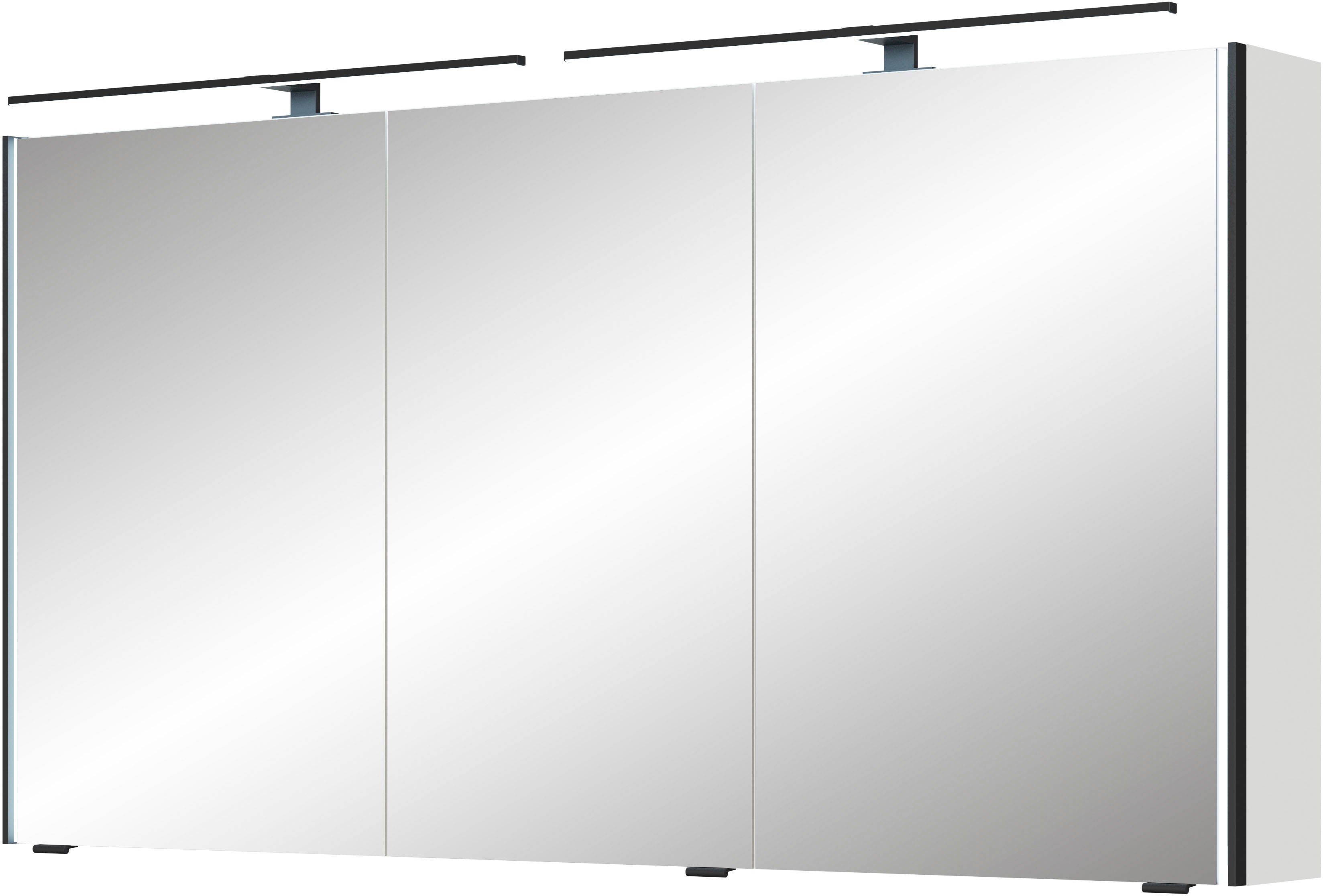 Spiegelschrank SAPHIR "Serie 7045 Badezimmer-Spiegelschrank inkl. LED-Beleuchtung, 3 Türen", weiß (weiß glanz), B:133,2cm H:70,3cm T:17cm, Spanplatte, Schränke, Badschrank 133,2 cm breit, inkl. LEDplus Schalter und Türdämpfer Image