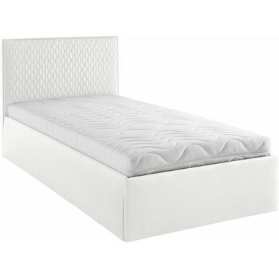 Polsterbett, weiß, B:150cm L:210cm, Bezug Bett: Kunstleder, Bonnell-Federkernmatratze: Baumwoll-Mischgewebe (51% Polypropylen, 39% Polyester, 10% Baumwolle), Kaltschaummatratze: 100% Polyester, Bezug abnehm- und waschbar bis 60u00b0C Polyester),... Image