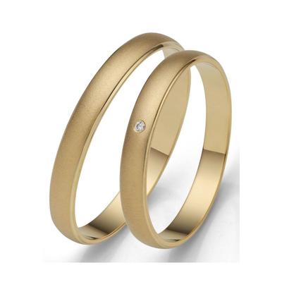 Trauring FIRETTI "Schmuck Geschenk Gold 375 Hochzeit Ehering "LIEBE" Gr. 60, gold (gelbgoldfarben), Fingerringe, 60, 0,005 ct SI = kleine Einschlüsse mit Brillant, Gelbgold 375, 3,0mm, Made in Germany, wahlweise mit oder ohne Brillant Image