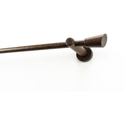 Gardinenstange GARESA "MOLIS", braun (nussbaum), L:380cm Ø:20mm, Holzwerkstoff, Metall, Gardinenstangen, Vorhanggarnitur, verlängerbar, Wandmontage, Keil, ohne Ringe Image