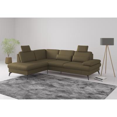 Ecksofa SIT & MORE "Morris L-Form, inkl. Sitztiefenverstellung", grün (olive), B:262cm H:82cm T:212cm, Sofas, wahlweise mit Armteilverstellung, Bettfunktion & Bettkasten Image