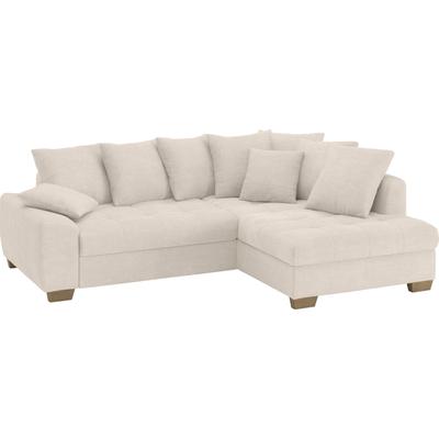 Ecksofa MR. COUCH "Nikita II, L-Form, bis 140kg pro Sitzplatz belastbar", beige (stripes 8622 natur), B:243cm H:88cm T:190cm, Stripes (92% Polyester / 8% Nylon), Sofas, mit Kaltschaumpolsterung, wahlweise mit Bett und Bettkasten Image