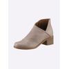 Stiefelette HEINE, Damen, Gr. 36, grau (taupe), Leder, Glattleder, Rindsleder, modisch, Schuhe