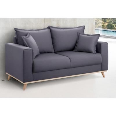 2-Sitzer HOME AFFAIRE "Edina", grau, B:162cm H:74cm T:84cm, Webstoff (100% Polyester), Baumwollmix (50% Baumwolle, 50% Polyester), Baumwollmix (50% Baumwolle, 50% Polyester), Sofas, auch in Baumwollmix-Bezug, im skandinavischem Stol Image