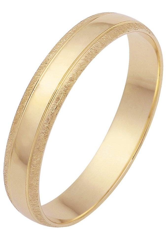 Trauring FIRETTI "Schmuck Geschenk Gold 375 Hochzeit Ehering Trauring "LIEBE" Gr. 20, gold (gelbgoldfarben), Fingerringe, 20, ohne Brillant, Gelbgold 375, 4mm, Made in Germany, wahlweise mit oder ohne Brillant Image