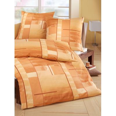 Bettwäsche BIBERNA Gr. 3, orange (terrakotta), B/L: 155cm x 220cm, 4-teilige Garnitur St., 4-teilige Garnitur St., Feinbiber, B/L: 80cm x 80cm, Feinbiber, 100% Baumwolle, Bettwäsche Image
