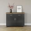 Sideboard "York", grau (grau, eiche), B:129cm H:95cm T:44cm, SET ONE BY MUSTERRING, Sideboards, Typ 53, in 3 Farbvarianten erhältlich, Landhausstil, Maße 129 x 95 cm