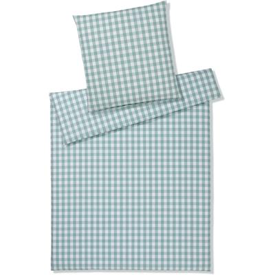 Bettwäsche ELEGANTE "Quadro", grün (salbei), B/L: 135cm x 200cm, , Perkal, B/L: 80cm x 80cm, Perkal, Obermaterial: 100% Baumwolle, Bettwäsche, angenehmes Hautgefühl Image