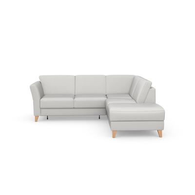 Ecksofa SIT & MORE "Visby L-Form", grau (hellgrau), B:248cm H:87cm T:213cm, Sofas, Wahlweise mit Bettfunktion und Stauraum, frei im Raum stellbar Image