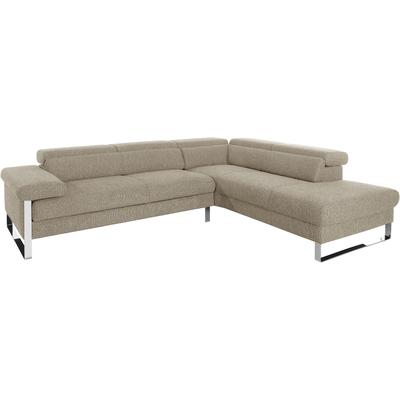 Ecksofa W.SCHILLIG "finn, toller Sitzkomfort, L-Form, hochwertige Verarbeitungsdetails", braun (sesame s22), B:281cm H:71cm T:230cm, Flachgewebe S22 (100% Polyester), Stoff S37 (100% Polyester), Longlife Xtra-Leder Z59: Glattleder mit modischer... Image