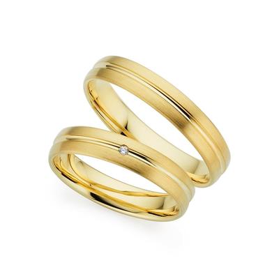 Trauring PHÖNIX "Schmuck Geschenk Gold 333 Trauring Ehering LIEBE versch. Varianten" Gr. 62, gold (gelbgoldfarben), Fingerringe, 62, ohne Brillant, Gelbgold 333, 4,0mm, Made in Germany, wahlweise mit oder ohne Brillant Image