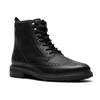 Schnürstiefelette CLARKS "Newford", Herren, Gr. 40, schwarz, Leder, elegant, Schuhe, Budapester, Schnürboots mit elegantem Blockabsatz