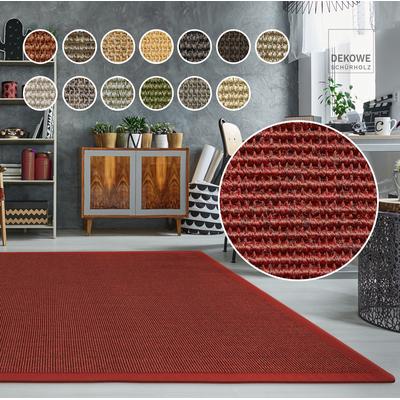 Sisalteppich DEKOWE "Mara S2 mit Bordüre Spezial", rot (rot, meliert), B:240cm H:5mm L:300cm, Sisal, Teppiche, 100% Sisal, auch als Läufer, Wohnzimmer Image
