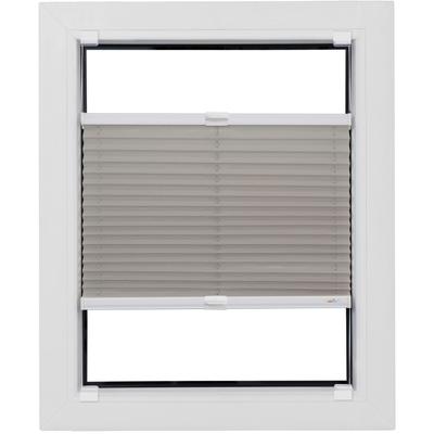 Plissee SUNLINES "Budget Crepe", grau (hellgrau, weiß), B:70cm H:100cm, Obermaterial: 85% Polyester, 15% sonstige Fasern, Plissees, Haftfix, glatt Image