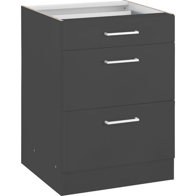 Unterschrank KOCHSTATION "KS-Kehl", grau, B:60cm H:82cm T:60cm, MDF, Schränke, ohne Arbeitsplatte Image