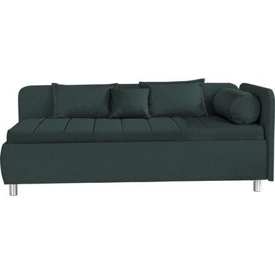 Schlafsofa ALINA "Kiana", grün (blaugrün tmd 16), B:207cm H:80cm T:102,5cm, Struktur TMD (100% Polyester), Sofas, mit Bettkasten und Zierkissen, Liegefläche 90/200 cm oder 100/200 cm Image
