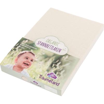Bettlaken TRÄUMELAND "kuschelweiches Spannbetttuch Organic", beige (naturweiß), B:70cm L:140cm, Jersey, Obermaterial: 100% Baumwolle, Laken, 100% kontrolliert biologische Baumwolle Image