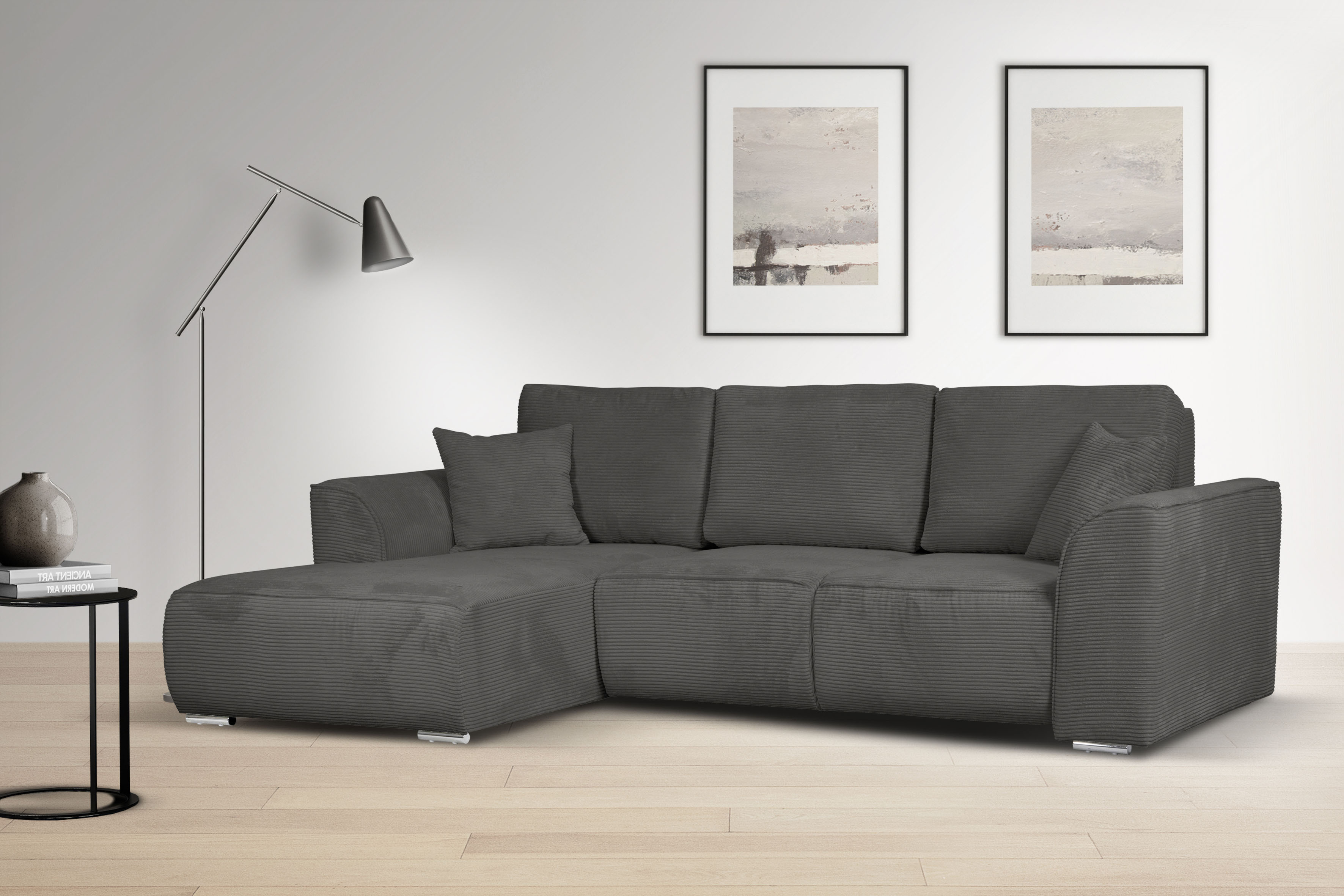 OTTO home "BEATRICE optionale Schlafsofa mit Bettkasten, B/T/H: 265/170/86 cm" L-Form, wahlweise auch mit Bettfunktion und Bettkasten