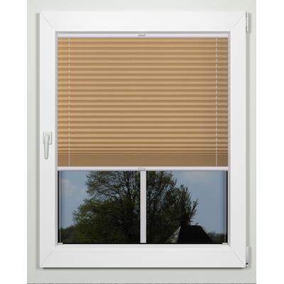 Plissee INDEKO "simple", braun (cappuccino, weiß), B:93cm H:100cm, Obermaterial: 94% Polyester, 6% sonstige Fasern, Plissees, nach Maß Image
