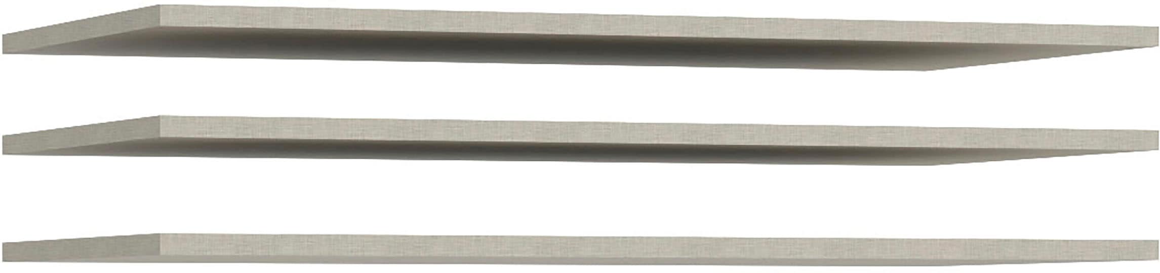 Einlegeboden FORTE, grau, B:76,7cm H:42cm T:1,5cm, Spanplatte, Einlegeböden, 3er Set Einlegeboden, variable Positionierung, Textilstruktur