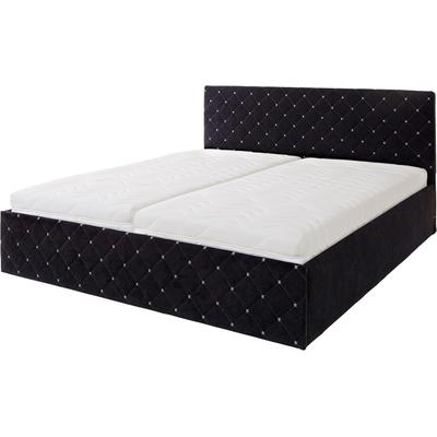 Polsterbett, schwarz, B:110cm L:212cm, Bezug Bett: Microfaser (100% Polyester), Bonnell-Federkernmatratze: 51% Polypropylen, 39% Polyester, 10% Baumwolle, Kaltschaummatratze: 100% Polyester, Bezug abnehm- und waschbar bis 60u00b0C, WESTFALIA... Image