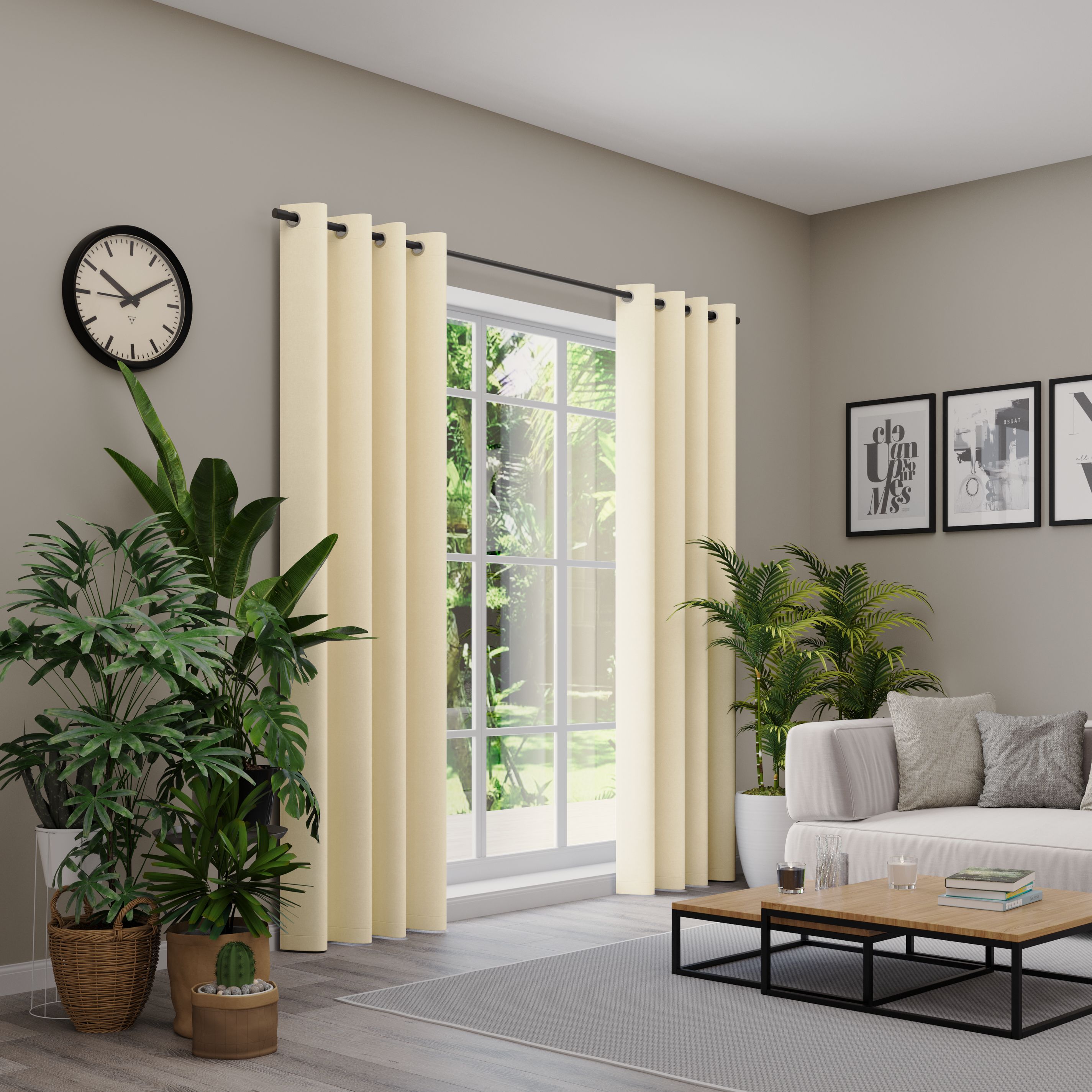 Vorhang nach Maß NEUTEX FOR YOU "VELVETDREAM", beige (hellbeige), B:137cm H:260cm, Jacquard, Obermaterial: 100% Polyester, Gardinen nach Maß, Uni Blackout mit samtiger Oberfläche Image