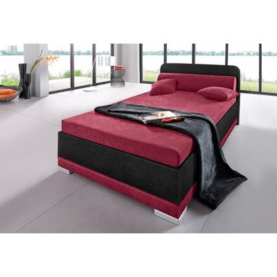 Polsterbett MAINTAL, rot (bordeauxrot, schwarz), B:147cm H:76cm L:211cm, Bezug Bett: 100% Polyester, Bezug Matratze: 100% Polyester, Betten, Bett Polsterbett, in verschiedenen Ausführungen, Topseller Image