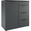 Kombikommode WIMEX "Oxford by fresh to go, mit Schubladen, in 2 Größen", grau (grafit), B:81cm H:92cm T:41cm, Spanplatte, Sideboards, Mit Soft-close Beschlägen