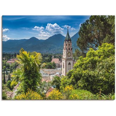 Leinwandbild ARTLAND "Meran Idyllischer Blick über die Stadt", bunt (farbe bild(er): bunt), B:80cm H:60cm T:1,8cm, Canvas, Leinwand, Bilder, auf Keilrahmen gespannt Image
