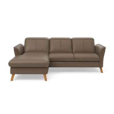 Ecksofa SIT & MORE "Romero L-Form", braun (coffee), B:245cm H:91cm T:178cm, 100% Polyester, Sofas, wahlweise mit oder ohne Relax-Funktion, Bettfunktion, Bettkasten Image