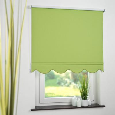 Seitenzugrollo LIEDECO Gr. 5, grün, B:102cm H:180cm, Polyester, Rollos, Volantrollo - Volant Klassik, Fixmaß Image